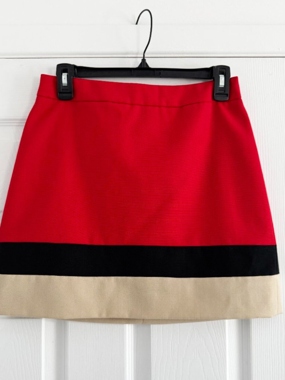 Kate Spade Colourblocked Miniskirt in Red/Black/Tan, size 4